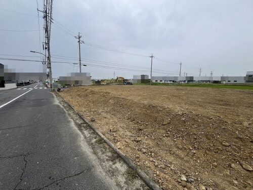北西側道路・南側より撮影(１号地側)